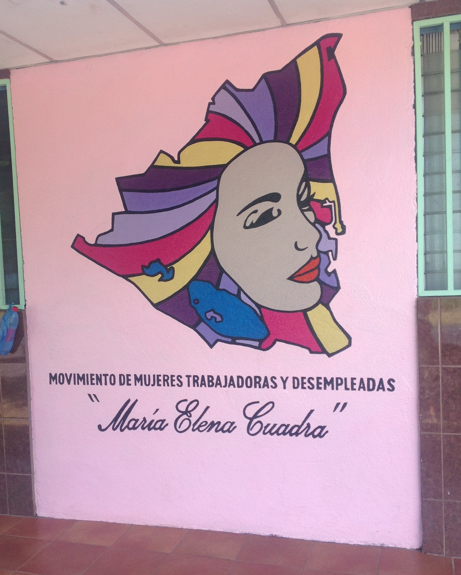Movimiento de Mujeres Trabajadoras y Desempleadas Maria Elena Cuadra, una bonita imagen que representa el mapa del país